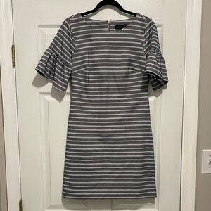 Ivanka Trump Charcoal and Light Gray Striped Dress - Size 6